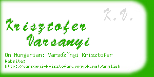 krisztofer varsanyi business card